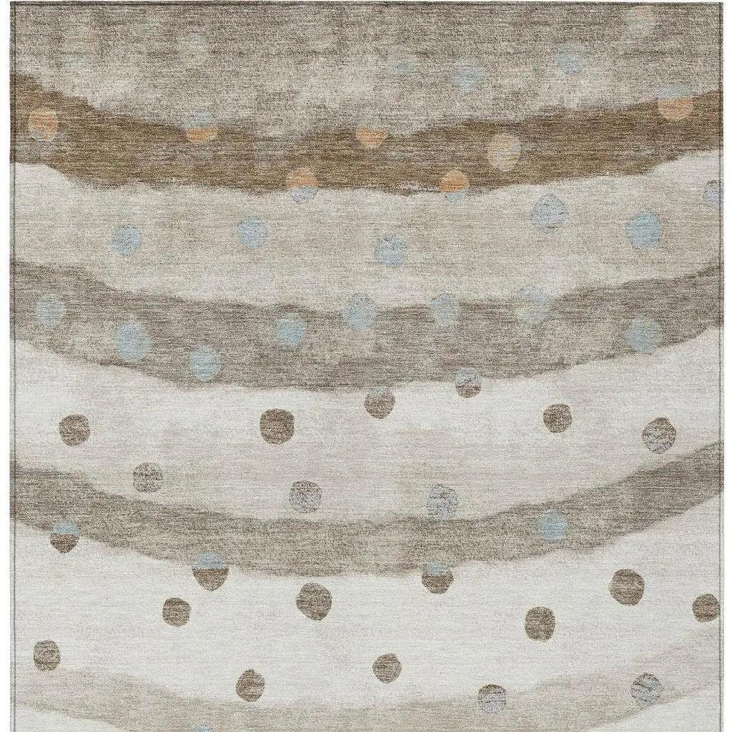 5' X 8' Ivory And Purple Striped Washable Indoor Outdoor Area Rug Homeroots Outdoor