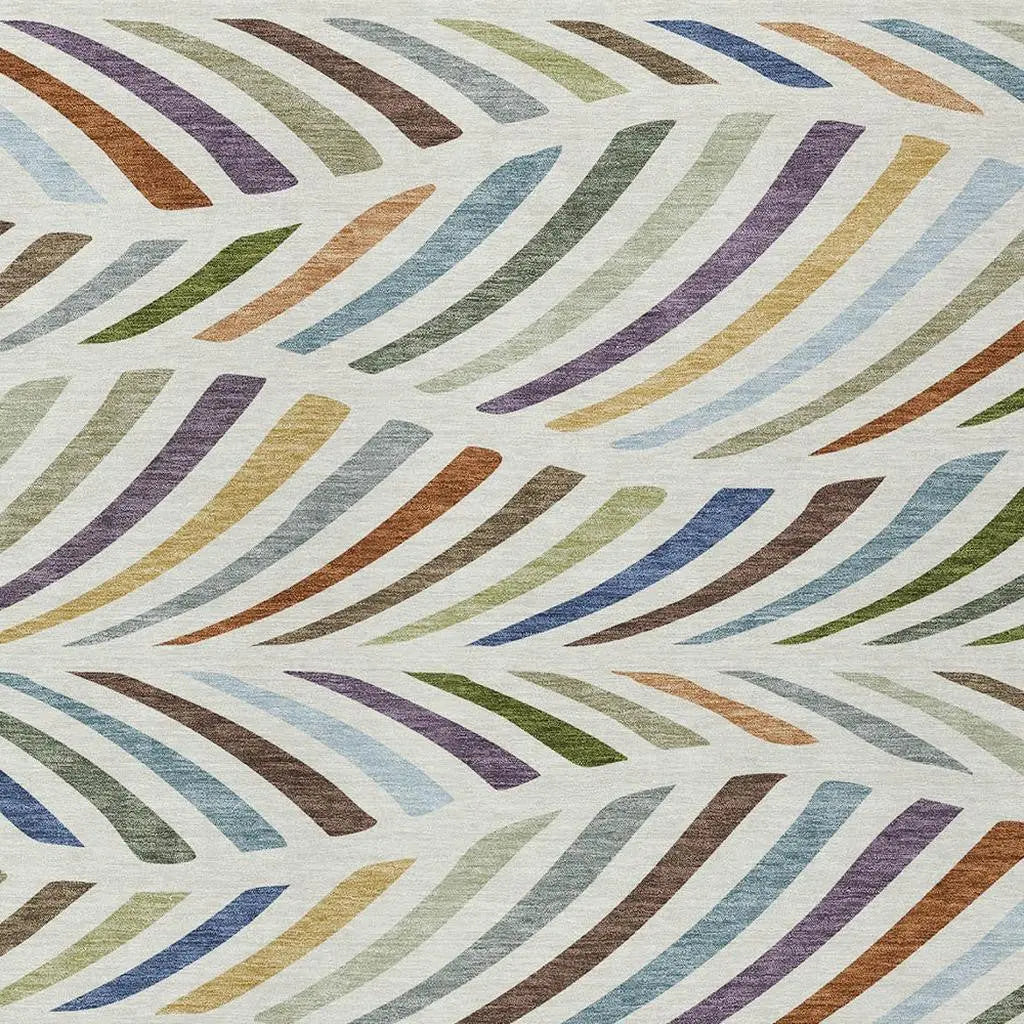 5' X 8' Ivory And Sage Abstract Washable Indoor Outdoor Area Rug Homeroots Outdoor