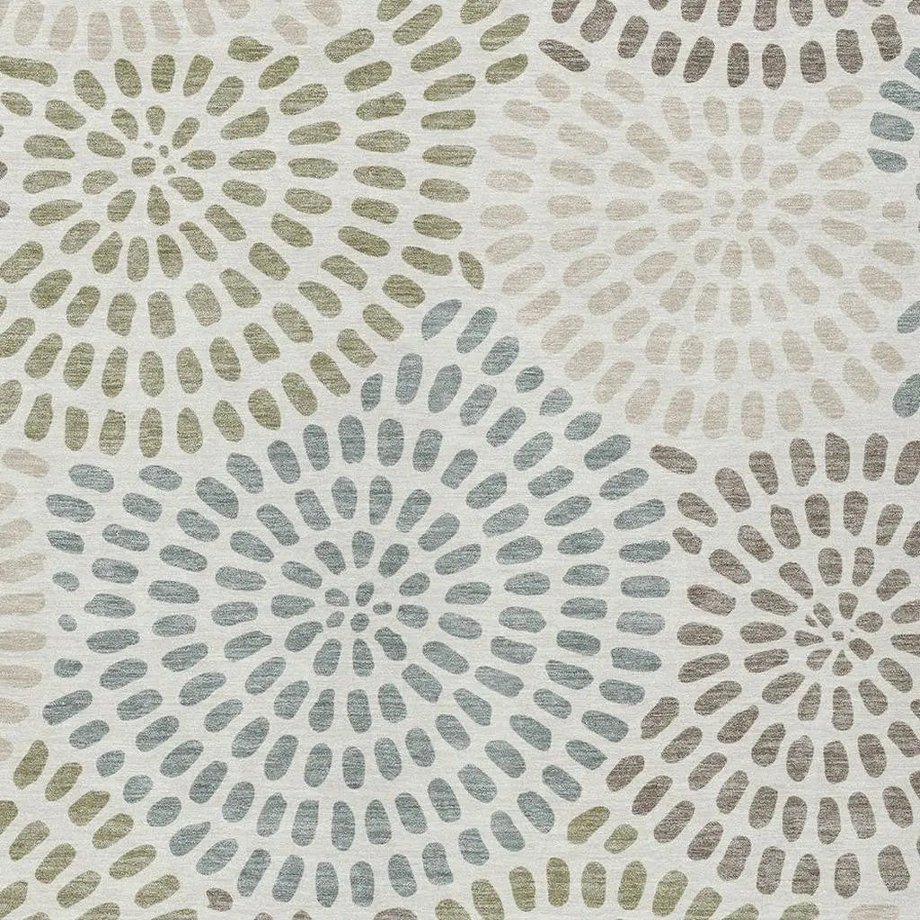 5' X 8' Ivory And Sage Geometric Washable Indoor Outdoor Area Rug Homeroots Outdoor