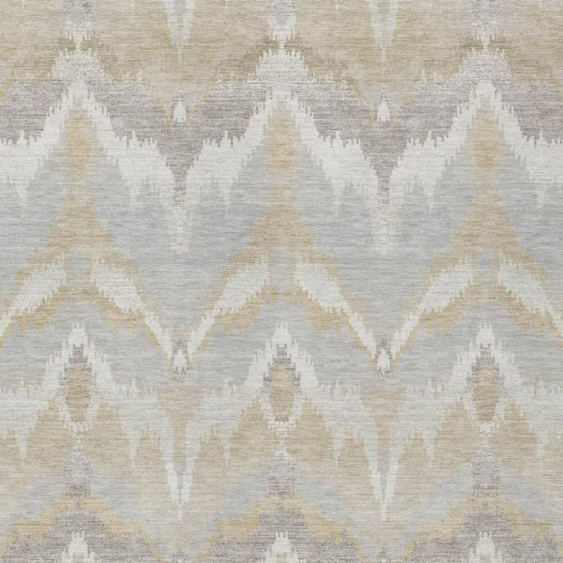 5' X 8' Ivory And Silver Abstract Washable Indoor Outdoor Area Rug Homeroots Outdoor
