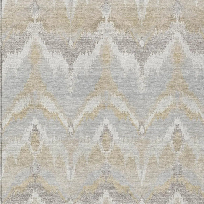 5' X 8' Ivory And Silver Abstract Washable Indoor Outdoor Area Rug Homeroots Outdoor