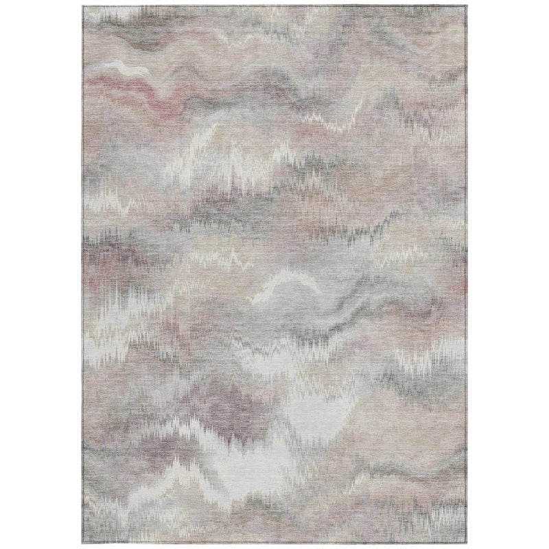 5' X 8' Ivory And Silver Abstract Washable Indoor Outdoor Area Rug Homeroots Outdoor