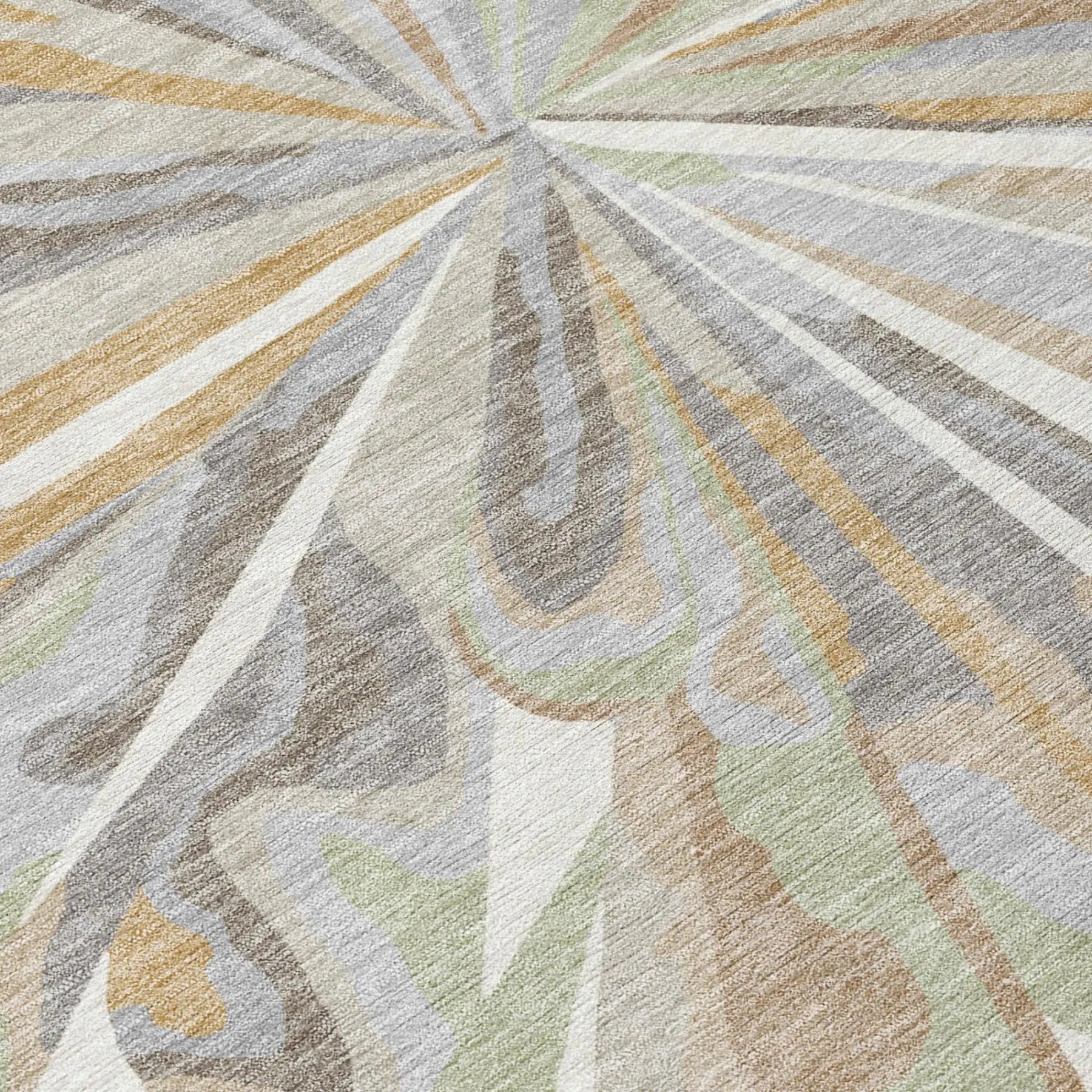 5' X 8' Ivory And Silver Abstract Washable Indoor Outdoor Area Rug Homeroots Outdoor