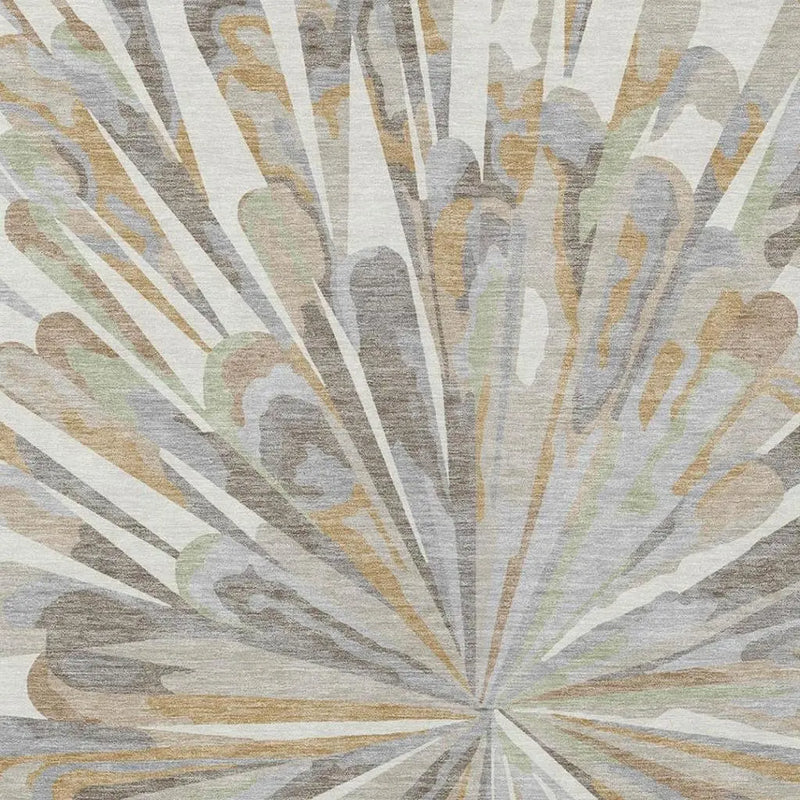 5' X 8' Ivory And Silver Abstract Washable Indoor Outdoor Area Rug Homeroots Outdoor