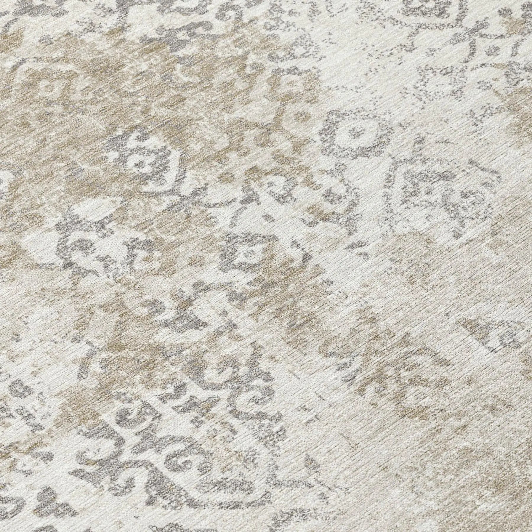 5' X 8' Ivory And Silver Abstract Washable Indoor Outdoor Area Rug Homeroots Outdoor