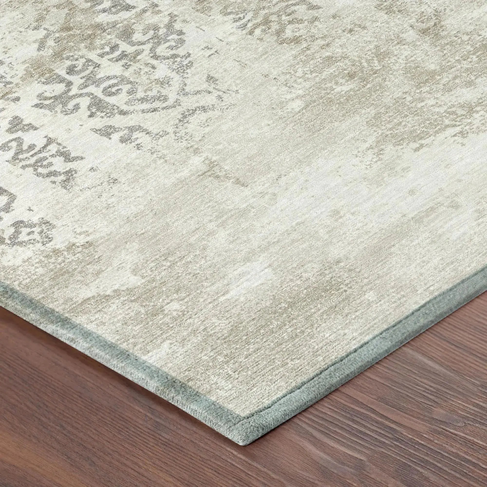 5' X 8' Ivory And Silver Abstract Washable Indoor Outdoor Area Rug Homeroots Outdoor