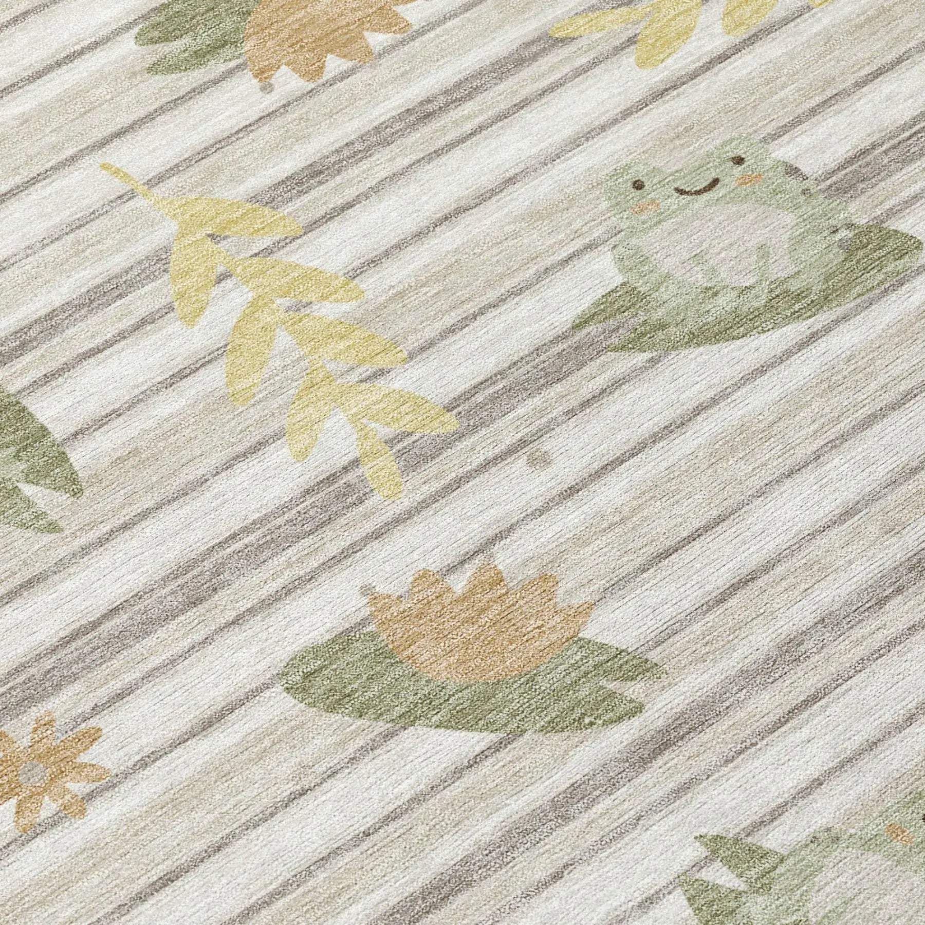 5' X 8' Ivory And Silver Botanical Leaves Washable Indoor Outdoor Area Rug Homeroots Outdoor