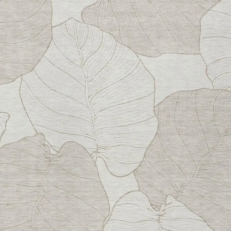 5' X 8' Ivory And Silver Floral Washable Indoor Outdoor Area Rug Homeroots Outdoor