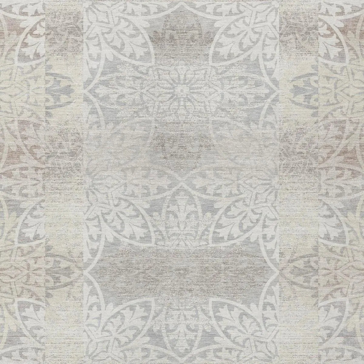 5' X 8' Ivory And Silver Oriental Washable Indoor Outdoor Area Rug Homeroots Outdoor