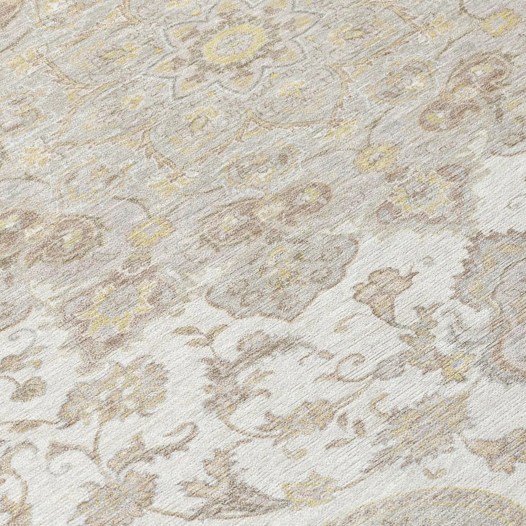 5' X 8' Ivory And Silver Oriental Washable Indoor Outdoor Area Rug Homeroots Outdoor