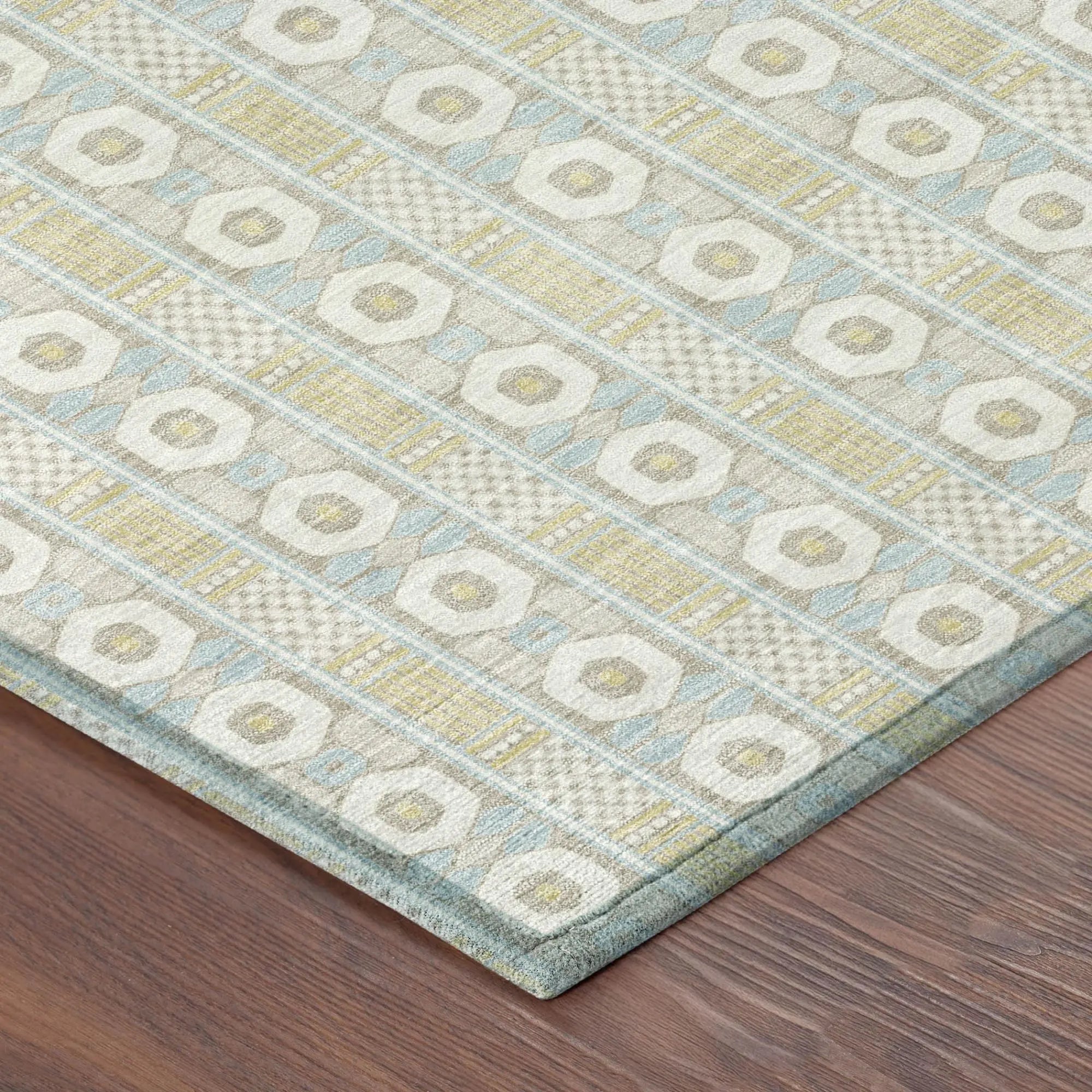 5' X 8' Ivory And Silver Striped Washable Indoor Outdoor Area Rug Homeroots Outdoor