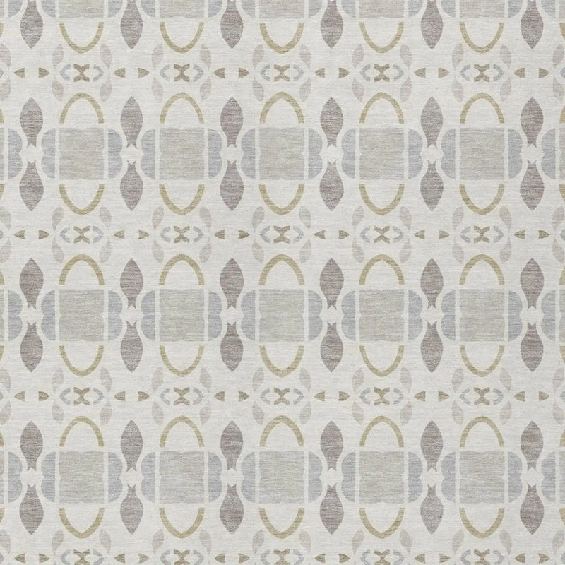 5' X 8' Ivory And Silver Striped Washable Indoor Outdoor Area Rug Homeroots Outdoor