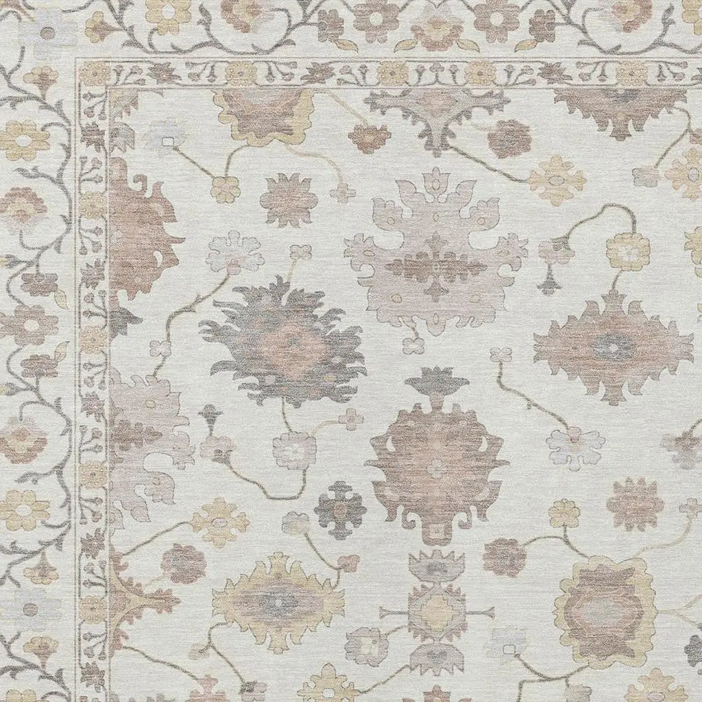 5' X 8' Ivory And Sky Blue Oriental Washable Indoor Outdoor Area Rug Homeroots Outdoor