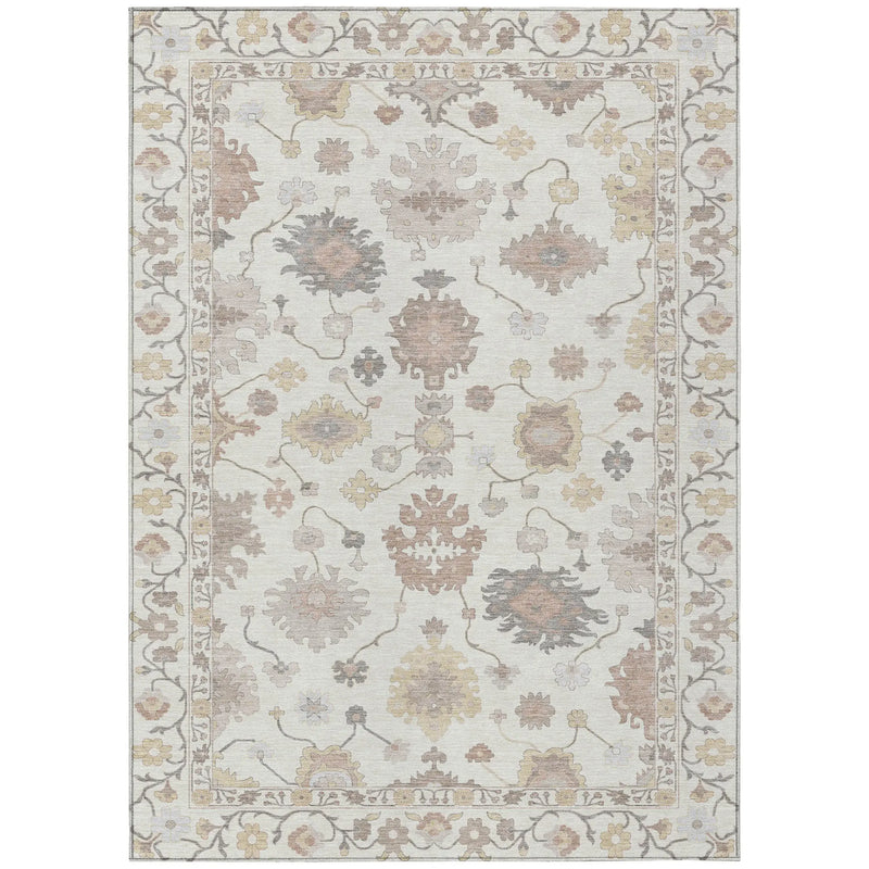 5' X 8' Ivory And Sky Blue Oriental Washable Indoor Outdoor Area Rug Homeroots Outdoor