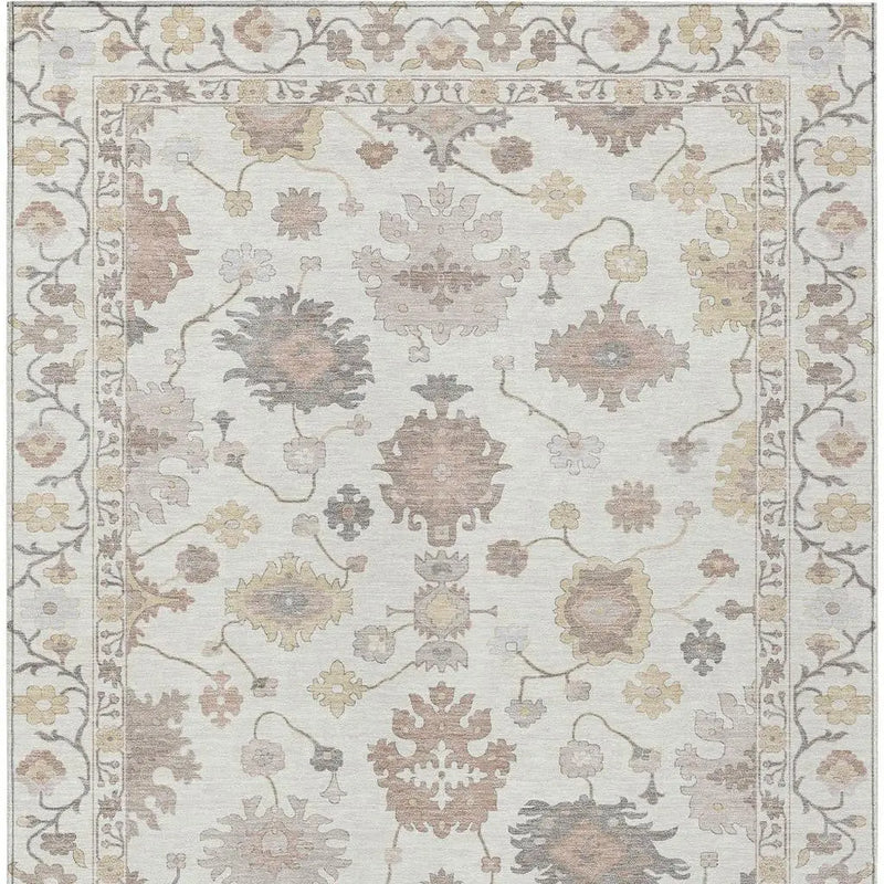 5' X 8' Ivory And Sky Blue Oriental Washable Indoor Outdoor Area Rug Homeroots Outdoor