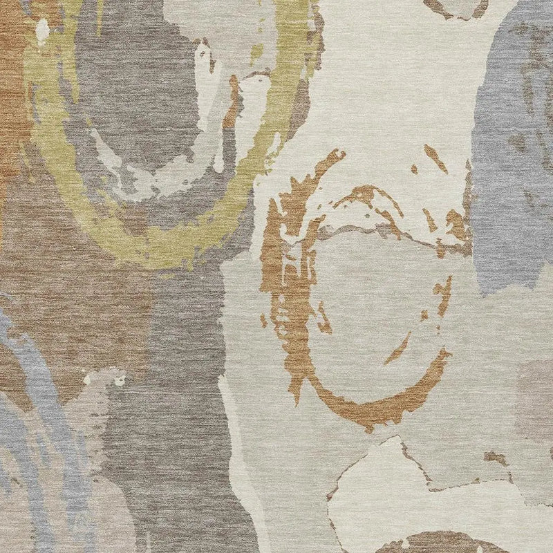 5' X 8' Ivory And Taupe Abstract Washable Indoor Outdoor Area Rug Homeroots Outdoor