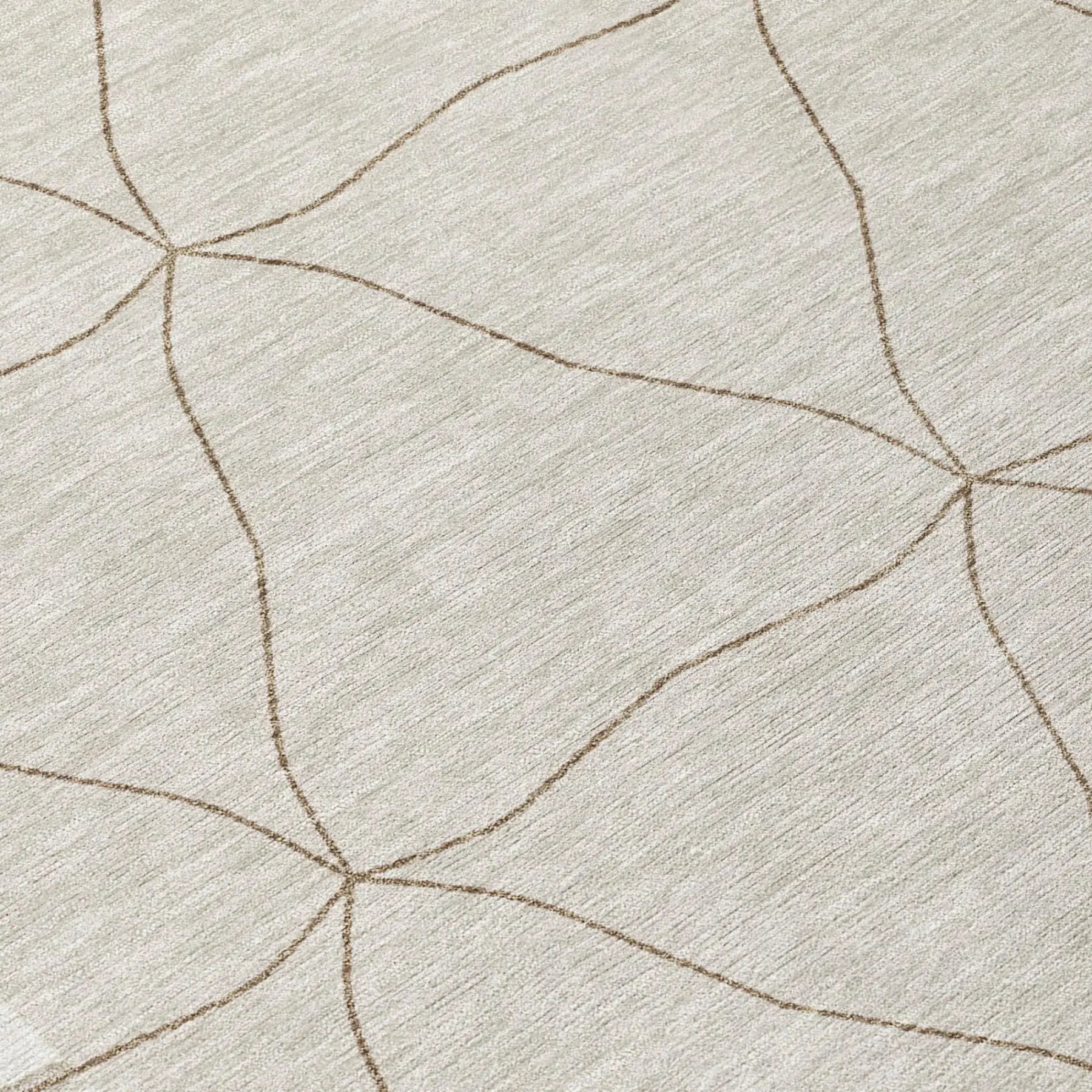 5' X 8' Ivory And Taupe Geometric Washable Indoor Outdoor Area Rug Homeroots Outdoor