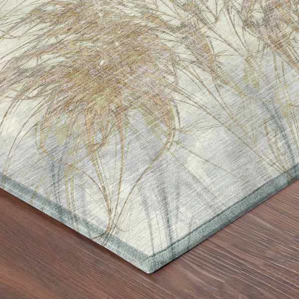 5' X 8' Ivory And Taupe Oriental Washable Indoor Outdoor Area Rug Homeroots Outdoor