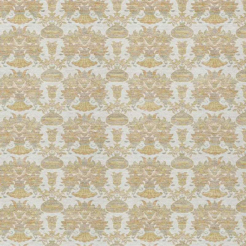 5' X 8' Ivory And Wheat Floral Washable Indoor Outdoor Area Rug Homeroots Outdoor