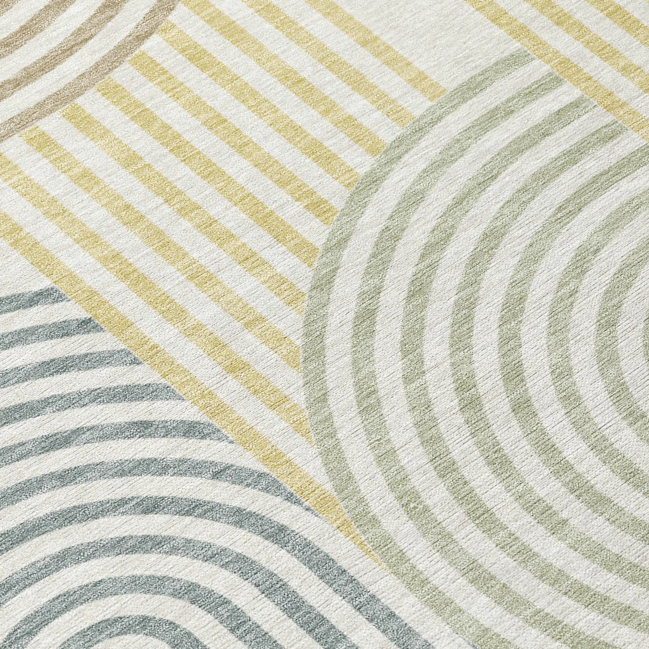 5' X 8' Ivory And Wheat Geometric Washable Indoor Outdoor Area Rug Homeroots Outdoor