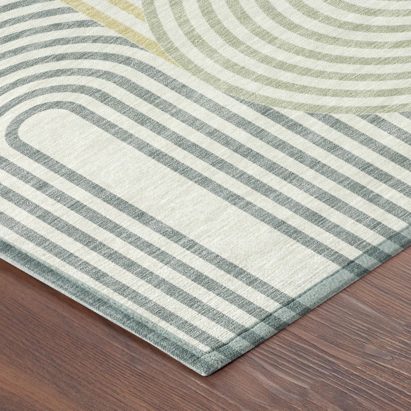 5' X 8' Ivory And Wheat Geometric Washable Indoor Outdoor Area Rug Homeroots Outdoor
