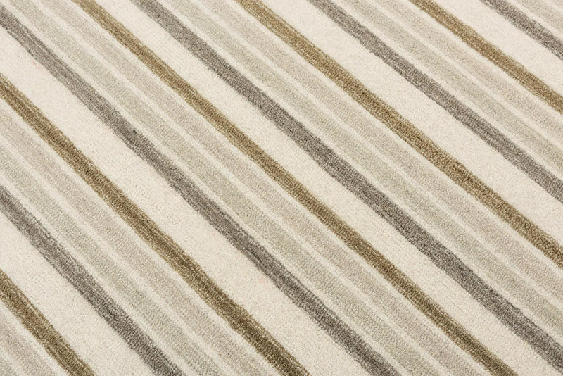 5' X 8' Ivory Beige And Brown Wool Striped Hand Tufted Area Rug Homeroots Home Decor