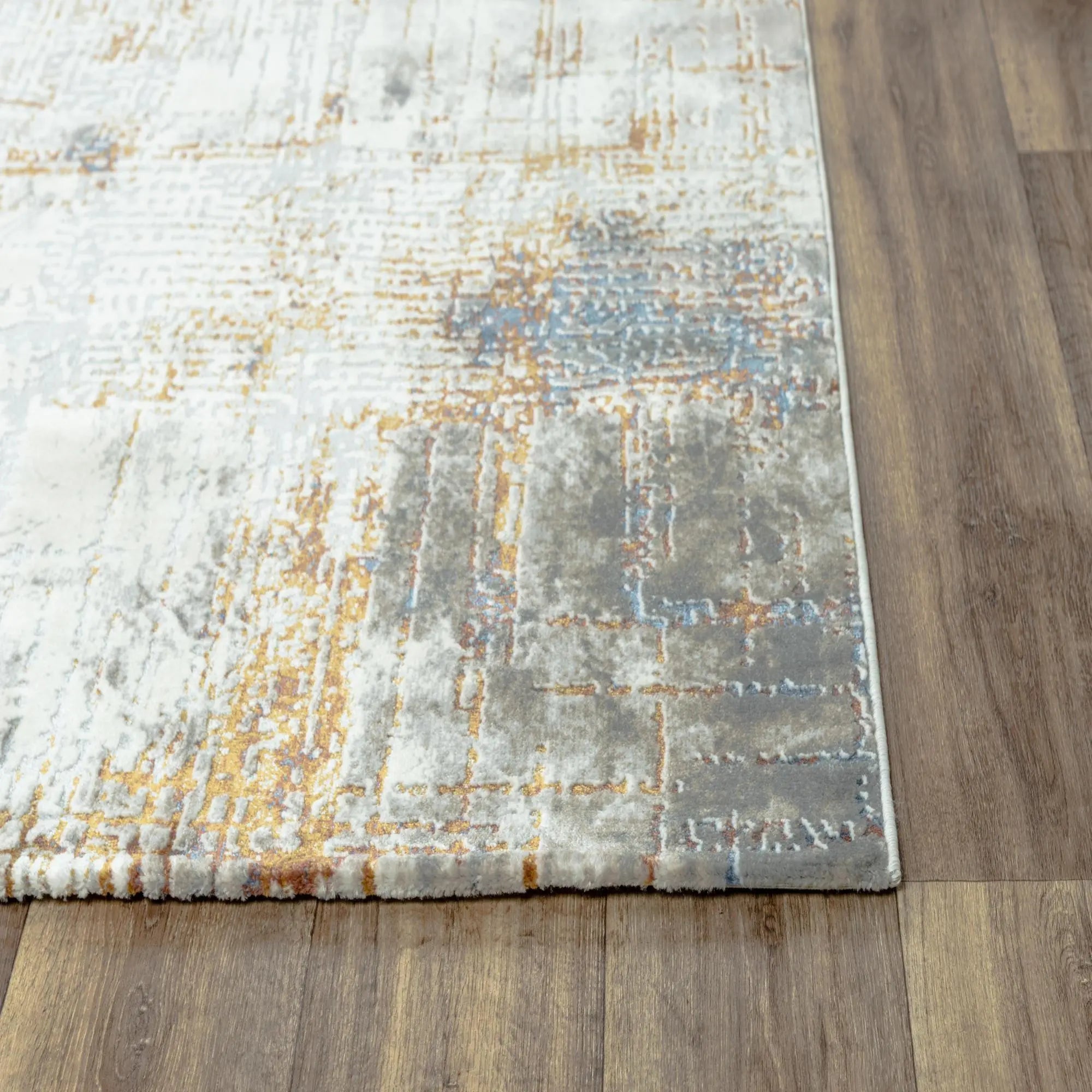 5' X 8' Ivory Blue Orange Red And Gray Abstract Area Rug Homeroots Home Decor