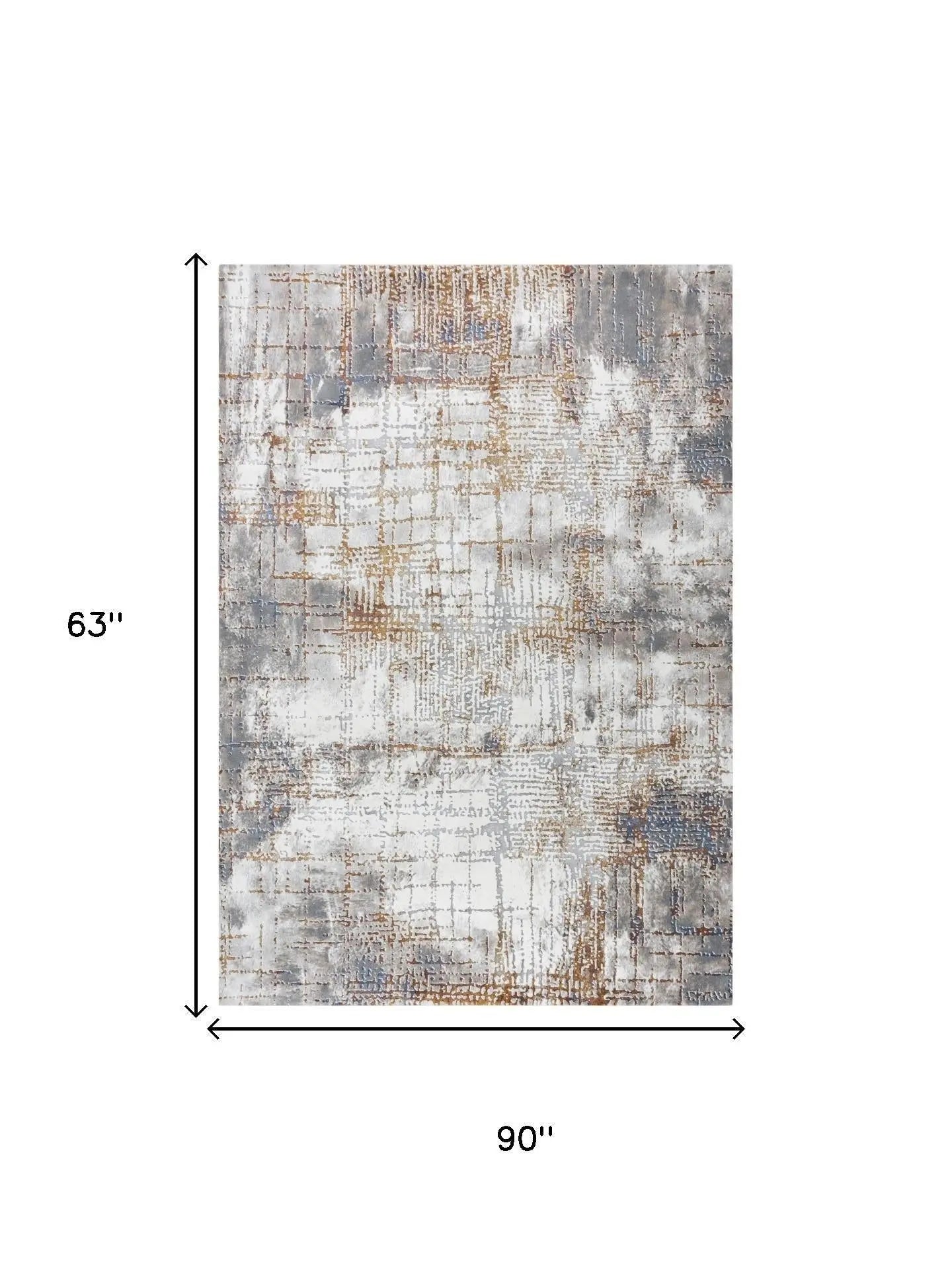5' X 8' Ivory Blue Orange Red And Gray Abstract Area Rug Homeroots Home Decor
