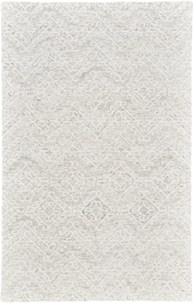 5' X 8' Ivory Gray And Taupe Wool Chevron Hand Tufted Area Rug Homeroots Home Decor