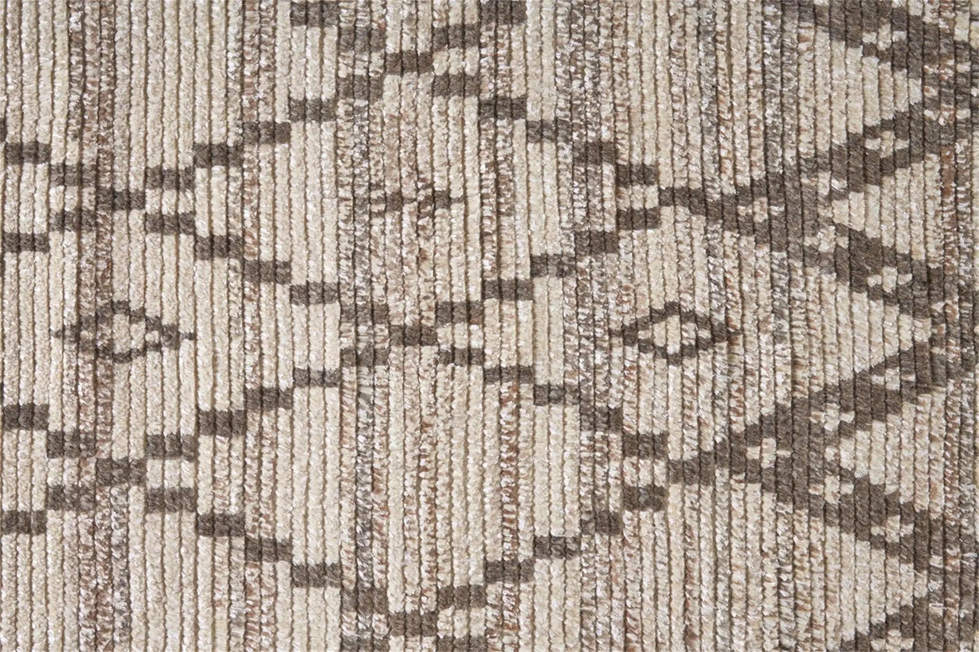 5' X 8' Ivory Gray And Taupe Wool Geometric Hand Knotted Area Rug Homeroots Home Decor