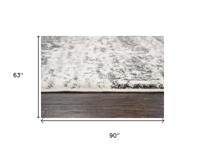 5' X 8' Ivory Silver And Taupe Abstract Area Rug Homeroots Home Decor