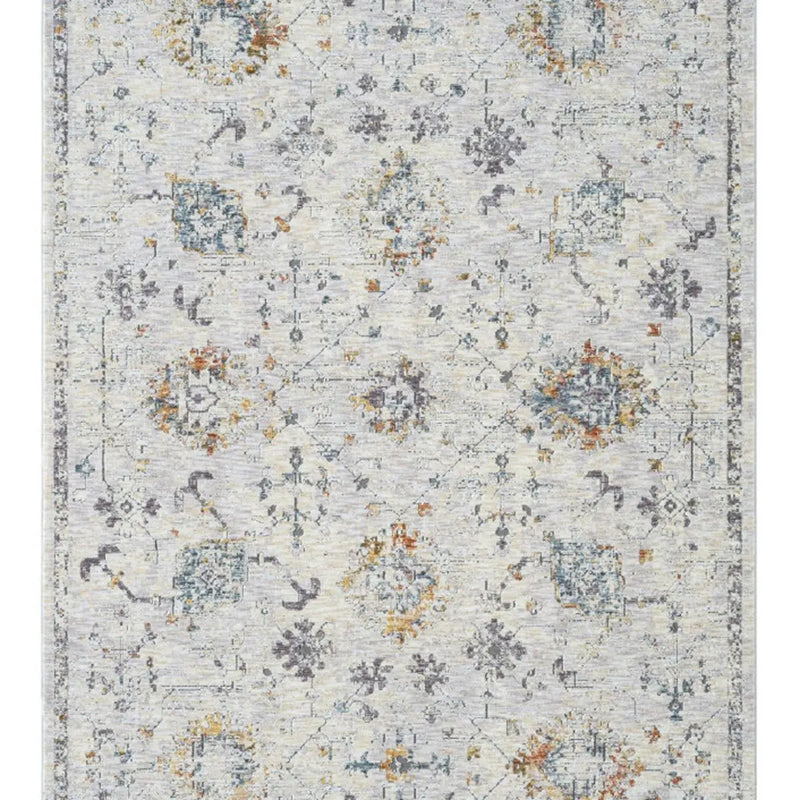 5' X 8' Ivory and Blue Floral Area Rug Homeroots Home Decor