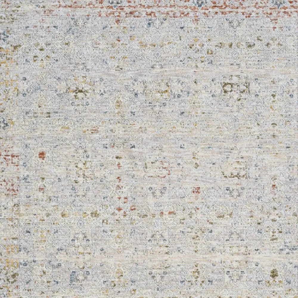 5' X 8' Ivory and Blue Floral Area Rug Homeroots Home Decor