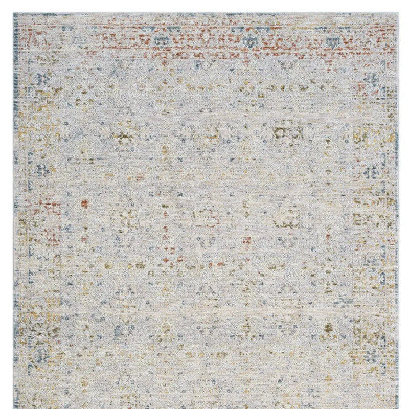 5' X 8' Ivory and Blue Floral Area Rug Homeroots Home Decor