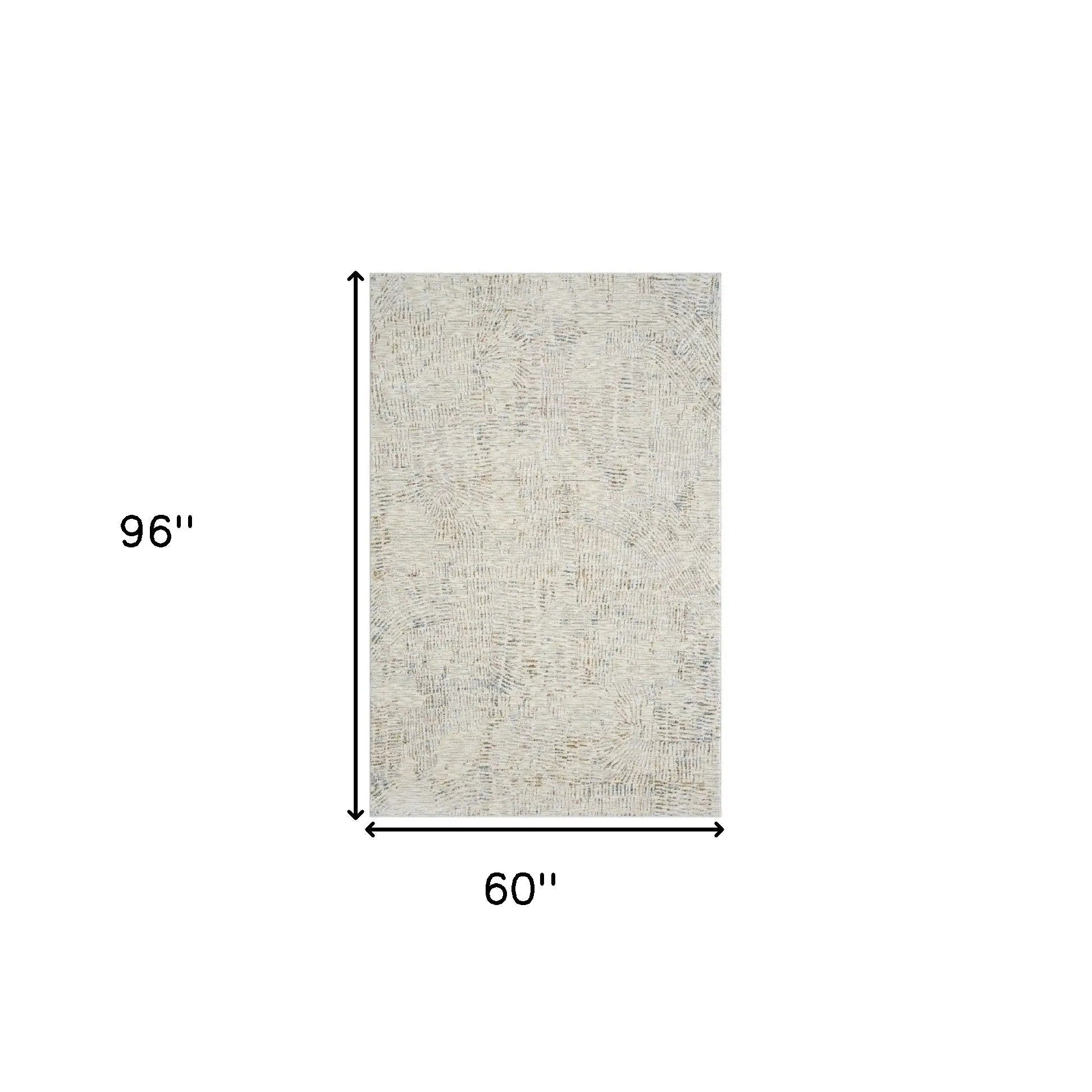 5' X 8' Ivory and Gray Abstract Area Rug Homeroots Home Decor