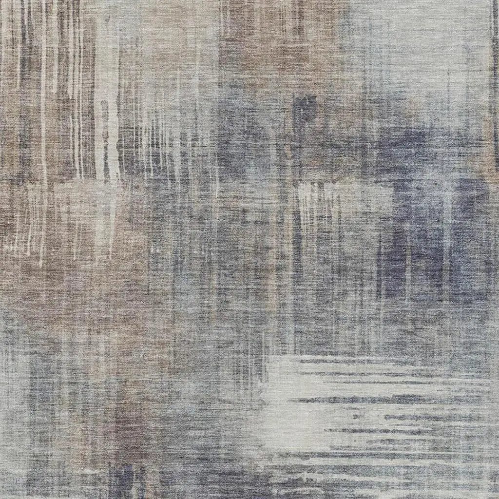5' X 8' Khaki And Brown Abstract Washable Indoor Outdoor Area Rug Homeroots Outdoor
