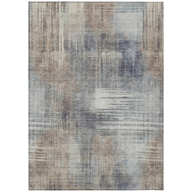 5' X 8' Khaki And Brown Abstract Washable Indoor Outdoor Area Rug Homeroots Outdoor