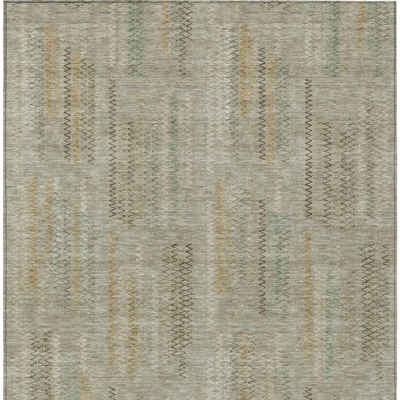 5' X 8' Khaki And Brown Abstract Washable Indoor Outdoor Area Rug Homeroots Outdoor