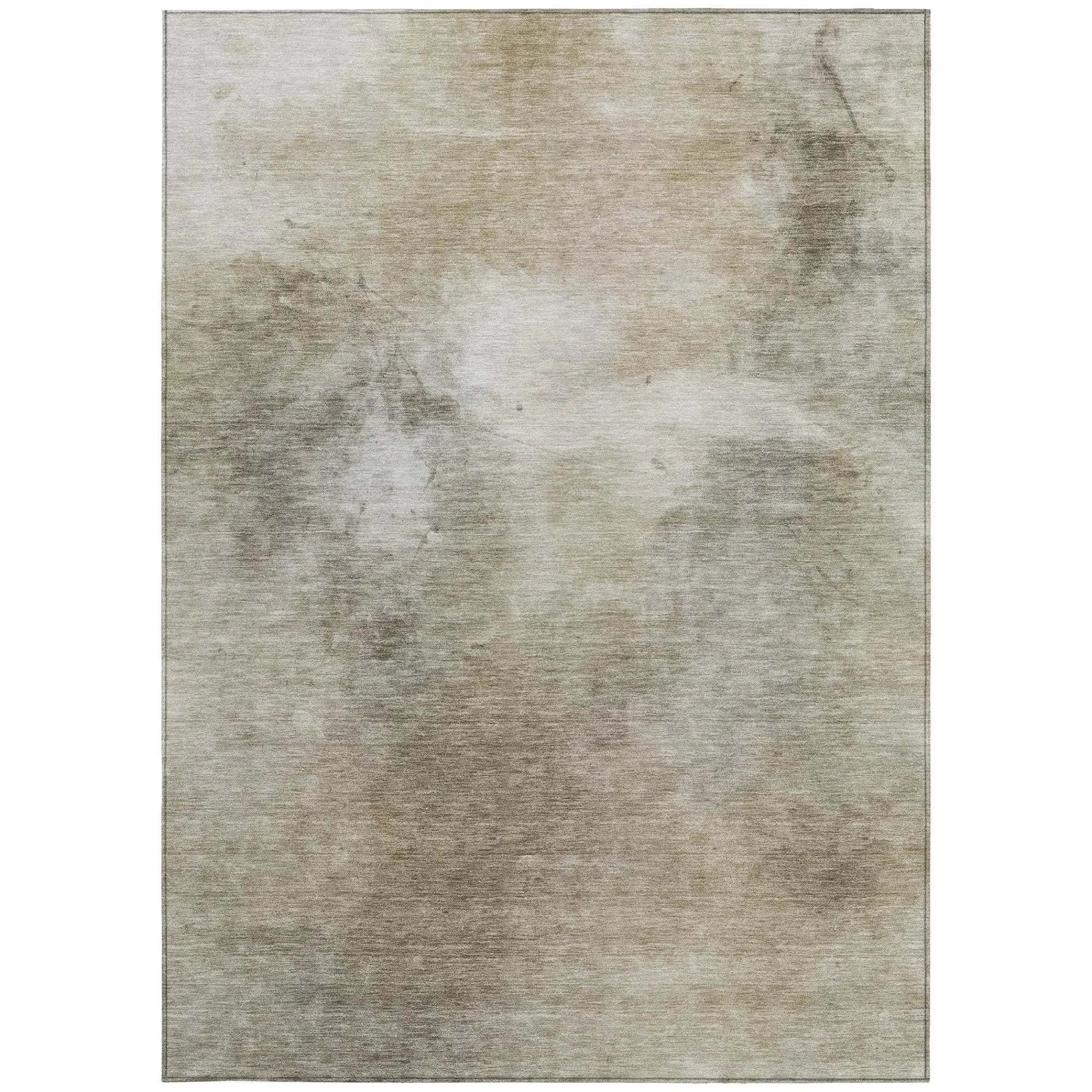 5' X 8' Khaki And Brown Abstract Washable Indoor Outdoor Area Rug Homeroots Outdoor