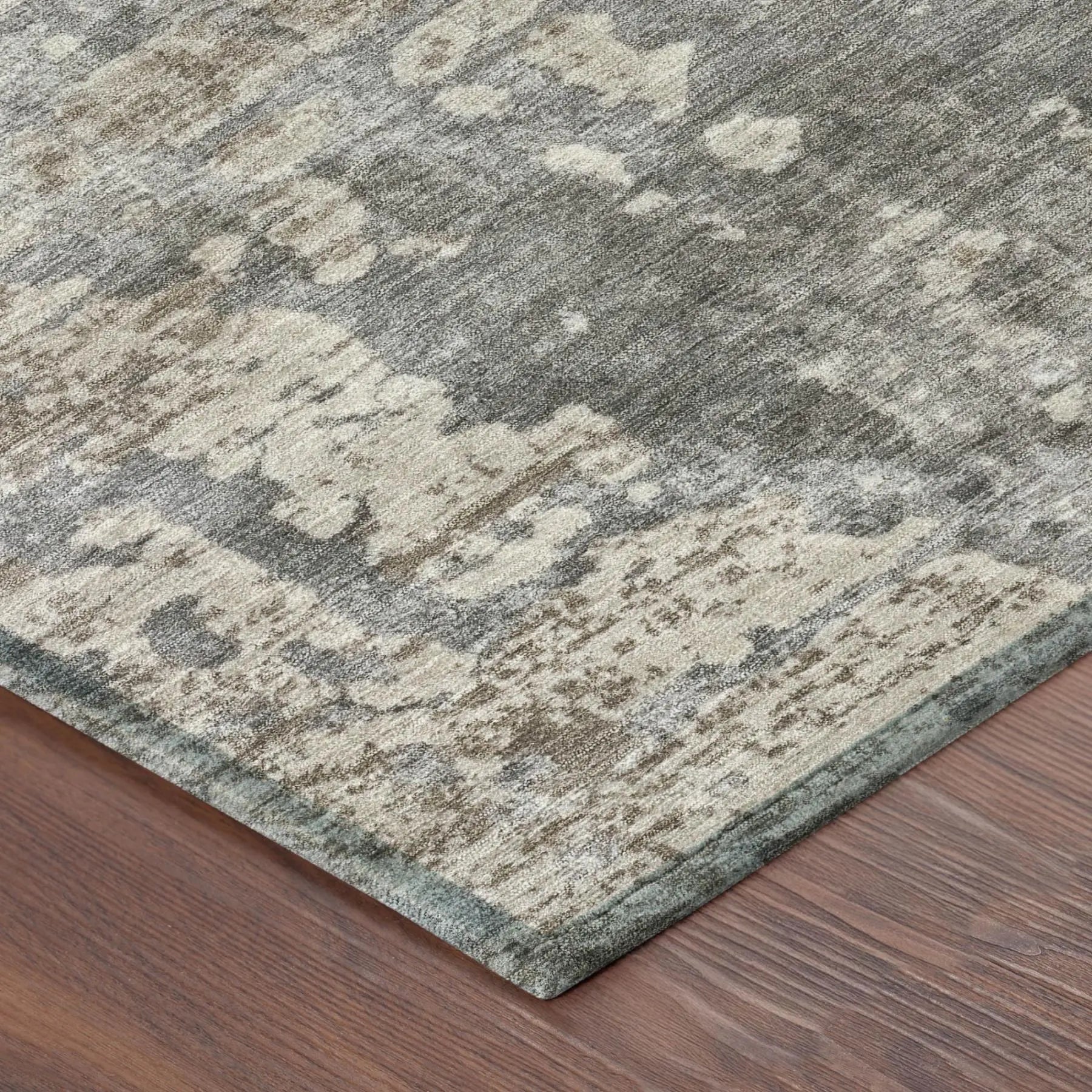 5' X 8' Khaki And Brown Abstract Washable Indoor Outdoor Area Rug Homeroots Outdoor