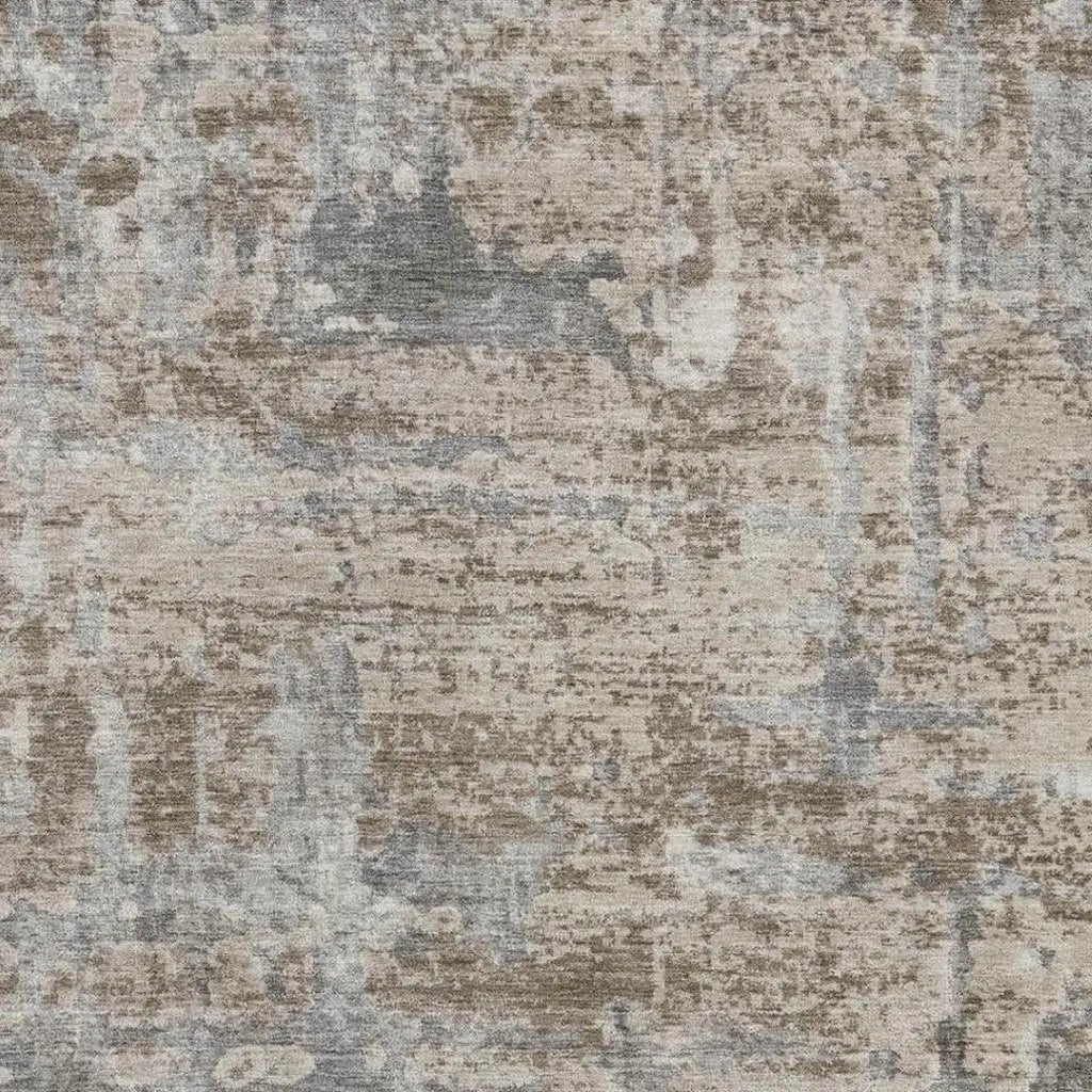 5' X 8' Khaki And Brown Abstract Washable Indoor Outdoor Area Rug Homeroots Outdoor