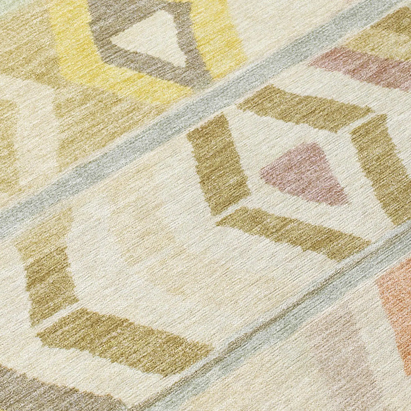 5' X 8' Khaki And Brown Tribal Washable Indoor Outdoor Area Rug Homeroots Outdoor