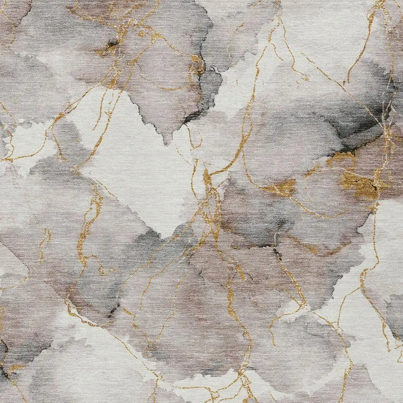 5' X 8' Khaki And Ivory Abstract Washable Indoor Outdoor Area Rug Homeroots Outdoor