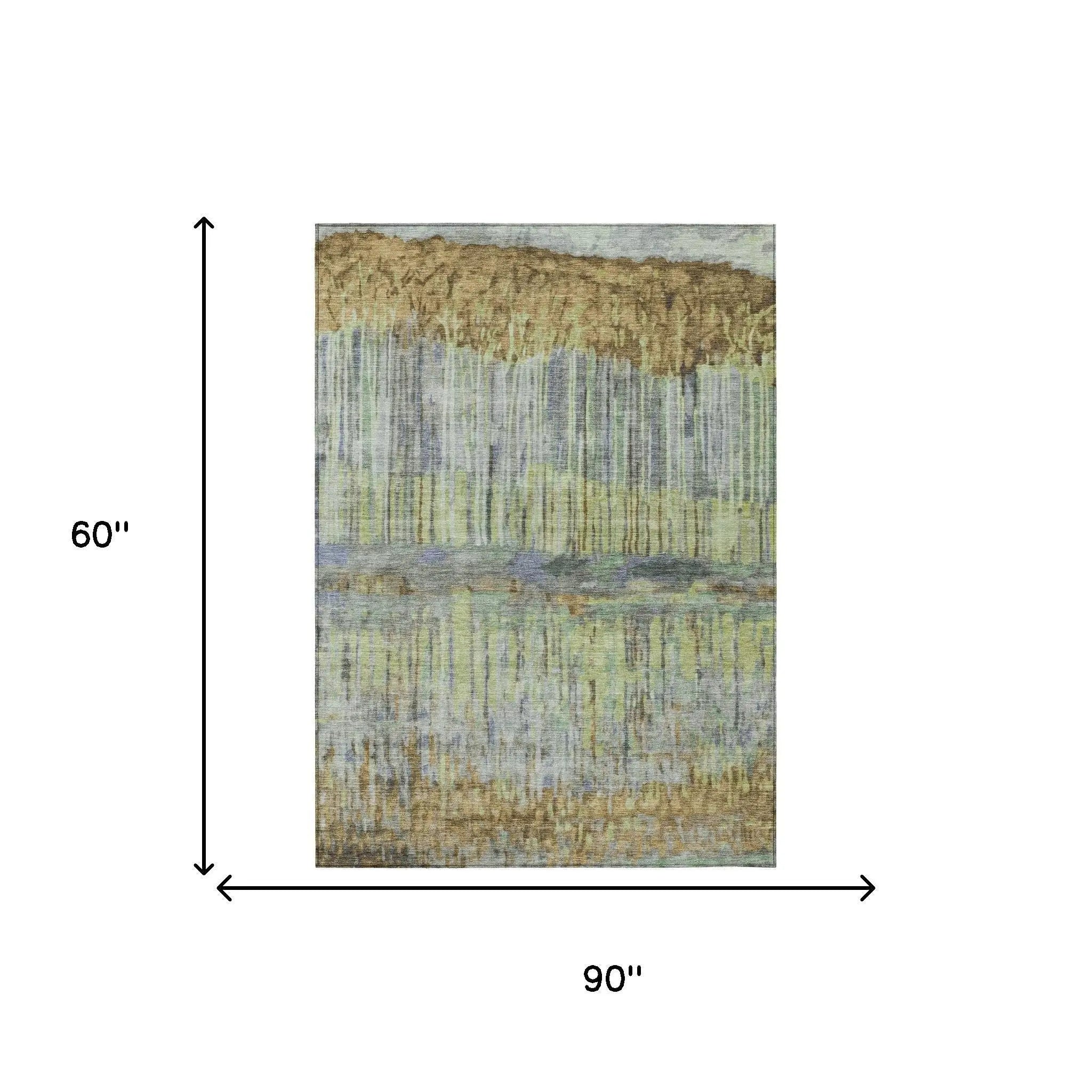 5' X 8' Khaki And Taupe Abstract Washable Indoor Outdoor Area Rug Homeroots Outdoor