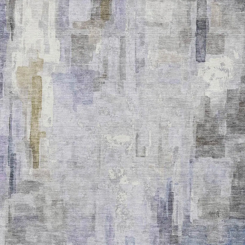 5' X 8' Lavender And Gray Abstract Washable Indoor Outdoor Area Rug Homeroots Outdoor