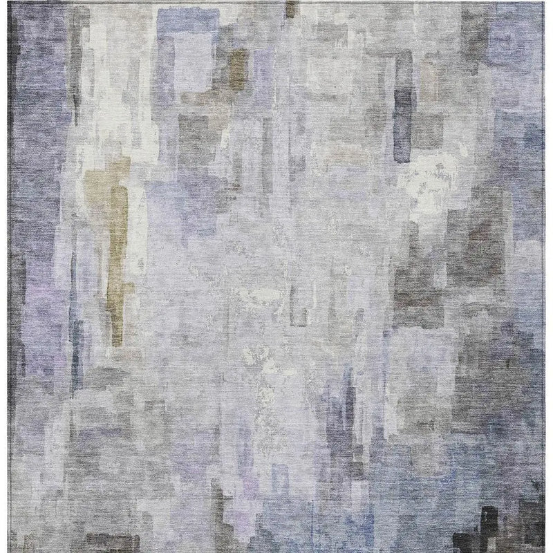 5' X 8' Lavender And Gray Abstract Washable Indoor Outdoor Area Rug Homeroots Outdoor