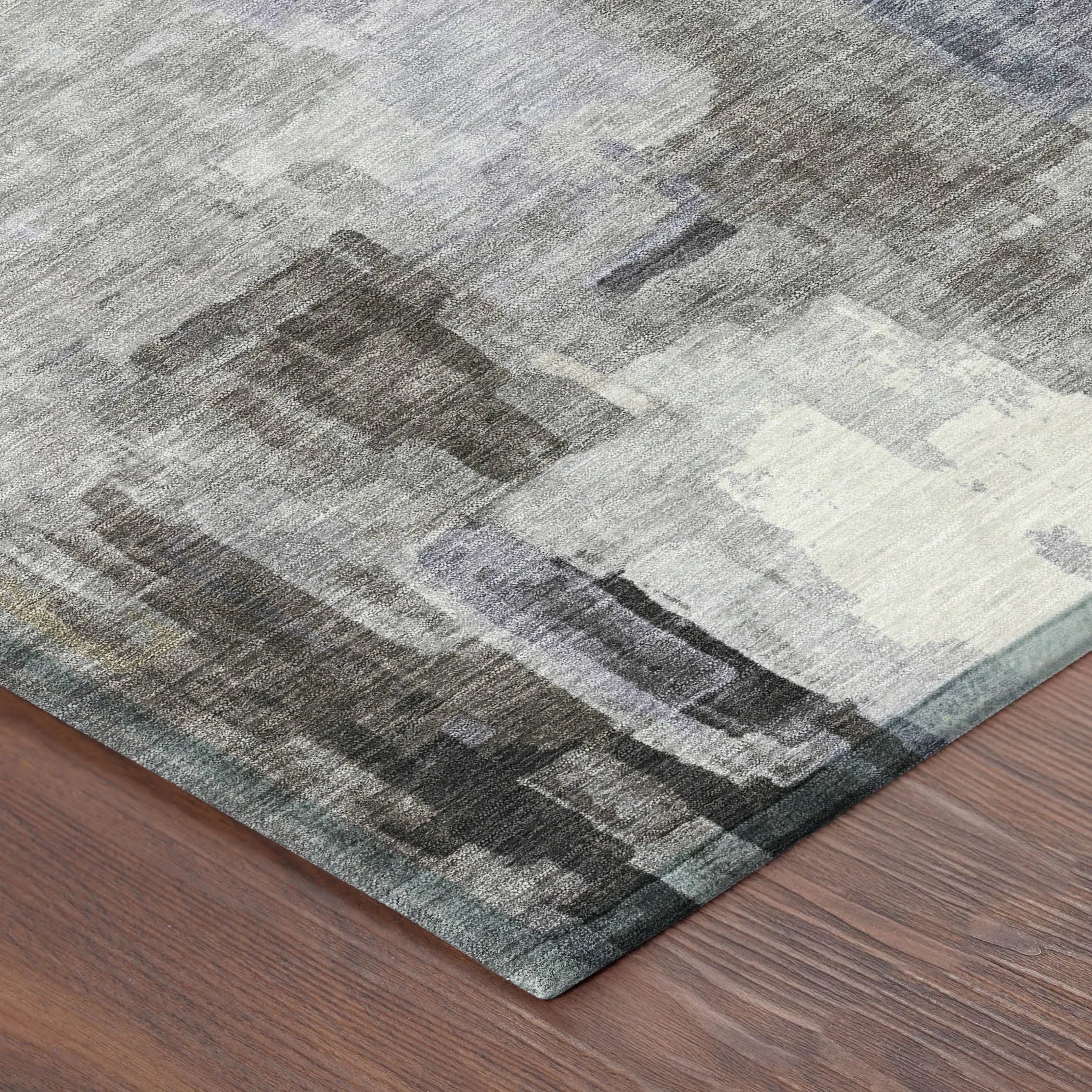 5' X 8' Lavender And Gray Abstract Washable Indoor Outdoor Area Rug Homeroots Outdoor