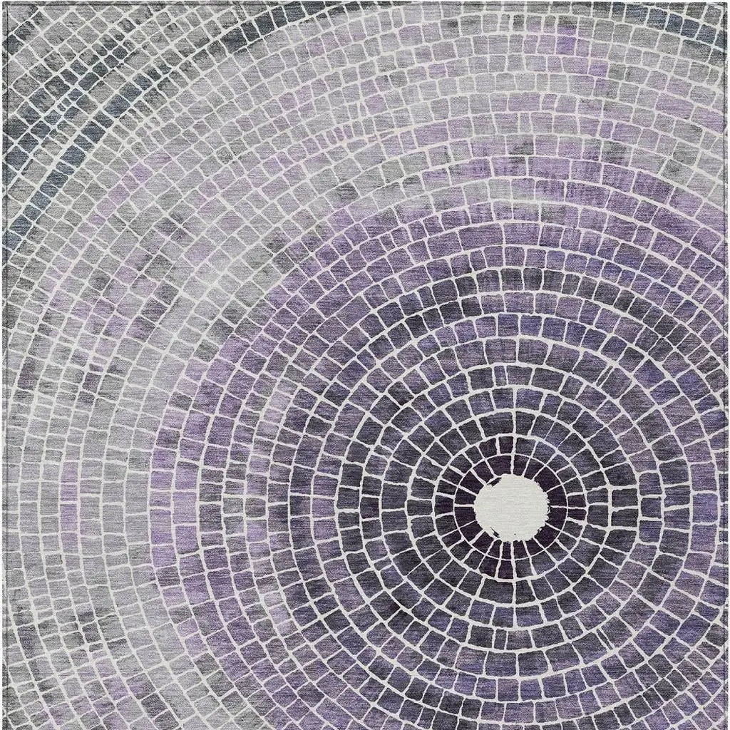 5' X 8' Lavender And Gray Geometric Washable Indoor Outdoor Area Rug Homeroots Outdoor