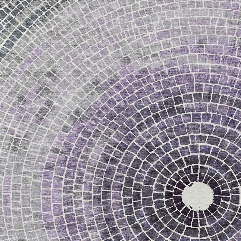 5' X 8' Lavender And Gray Geometric Washable Indoor Outdoor Area Rug Homeroots Outdoor