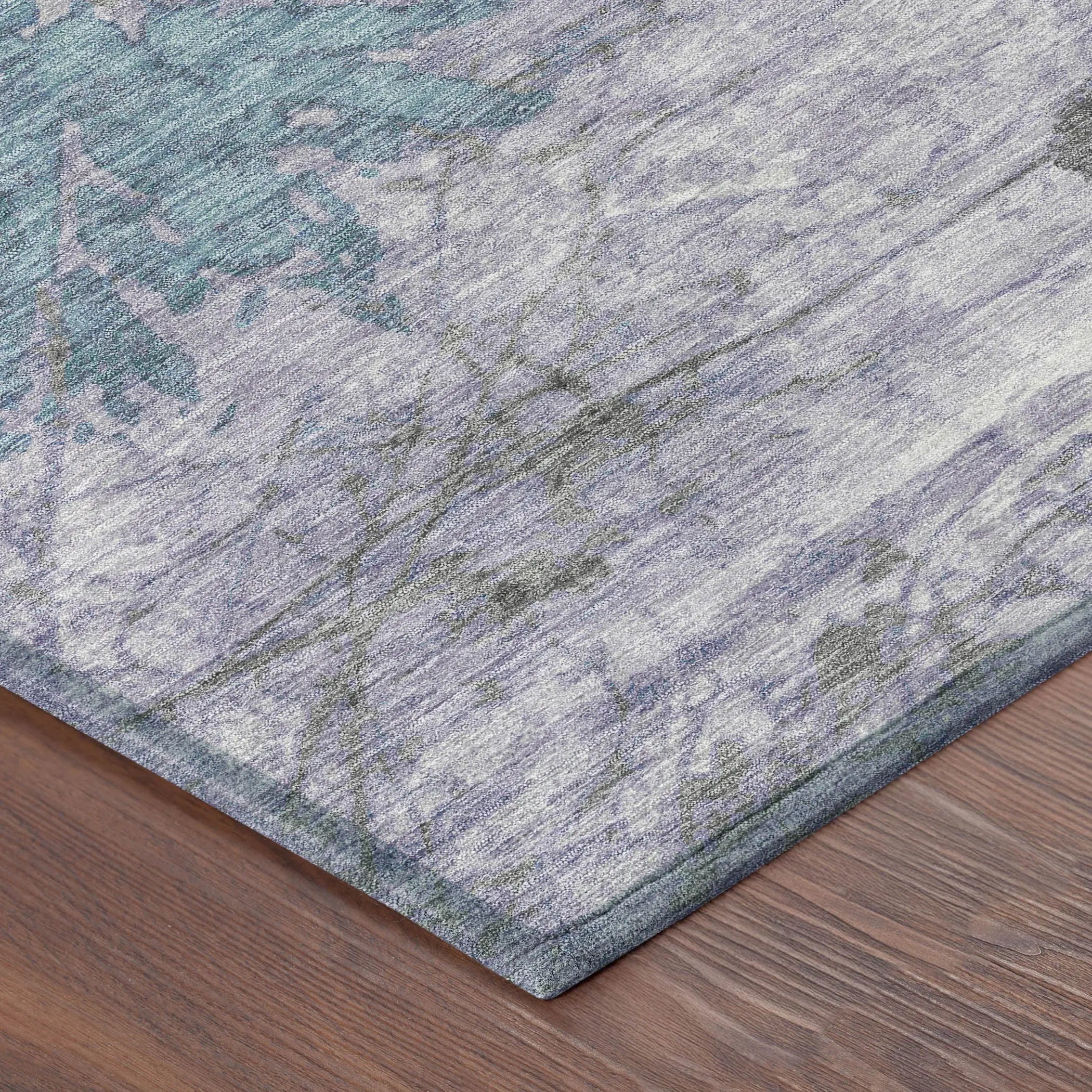 5' X 8' Lavender And Ivory Abstract Washable Indoor Outdoor Area Rug Homeroots Outdoor
